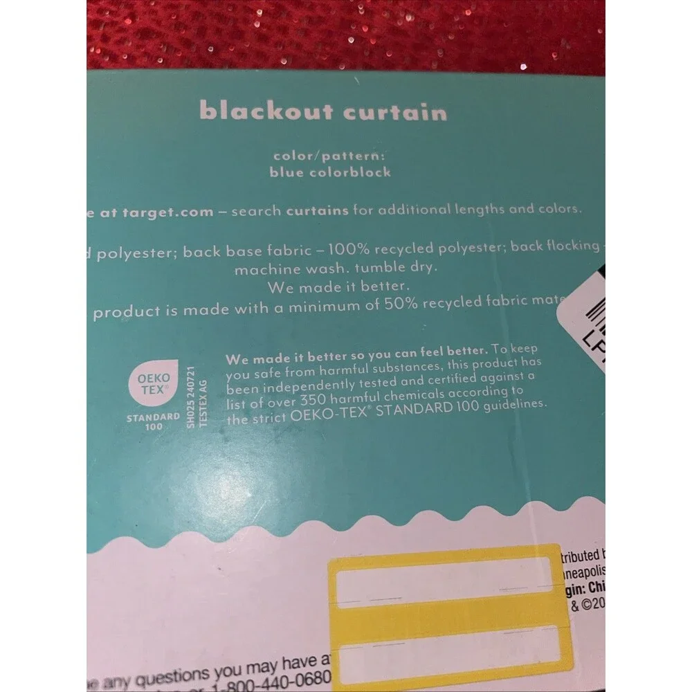 Pillowfort Navy Blue Black 99.9% Blackout Curtain 1 Panel 42in W x 84in L NEW
